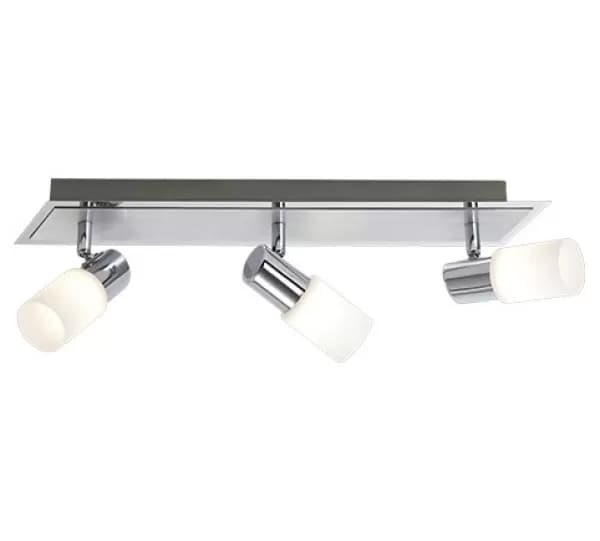 Clapton Modern 3 Light Ceiling Spotlight Bar Chrome 3000K