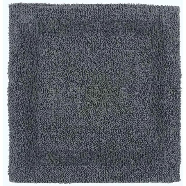 Homescapes Luxury Reversible Cotton Shower Mat - Grey