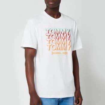 Tommy Jeans Mens Repeat Logo T-Shirt - White - M