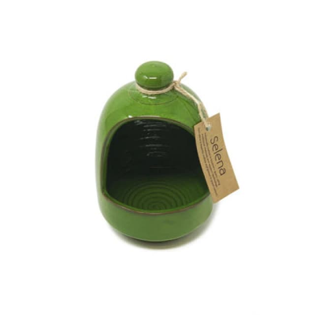 Verano Spanish Ceramics Selena Glazed Hand Dipped Solid Colour Kitchen Dining Salt Pig Dark Green (D) 11Cm