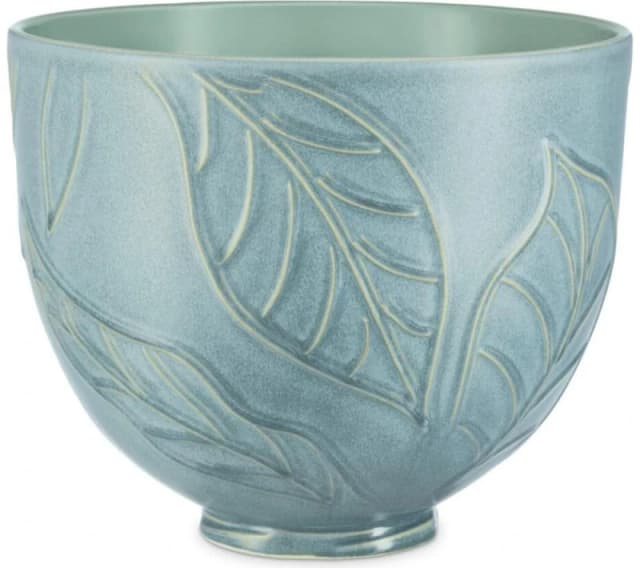 KitchenAid 5KSM2CB5LB 4.7-Litre Ceramic Mixing Bowl - Spring Leaves, Blue,Green 8003437643644