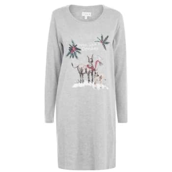 Linea Doze Like a Donkey Pyjama Top - Grey