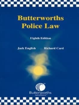 Butterworths Police Law by Jack English and Richard Card Paperback