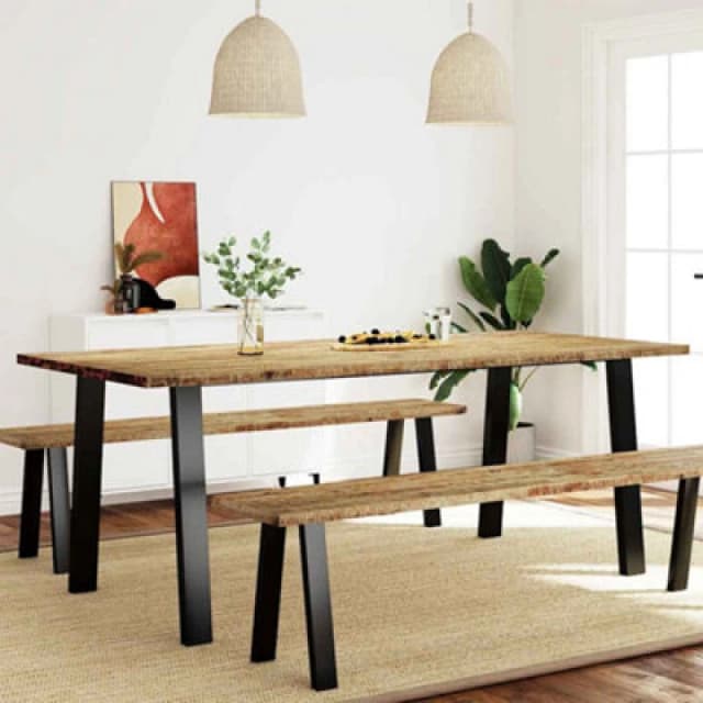 VIDAXL Dining Table 200x90x75cm Solid Wood Acacia Vidaxl 8720845913366