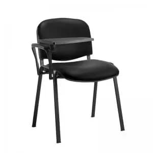 Taurus meeting room stackable chair with Black frame and writing
