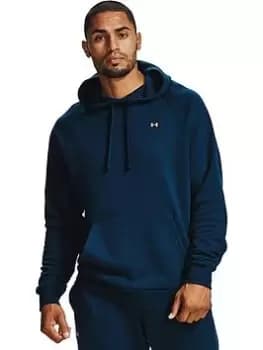 Under Armour Training Plus Size Rival Fleece Hoodie - Navy/White, Size 4XL, Men