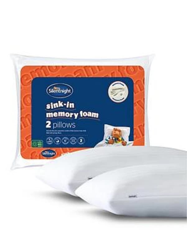 Silentnight Sink-In Memory Foam Pillow - 2 Pack White ONE SIZE