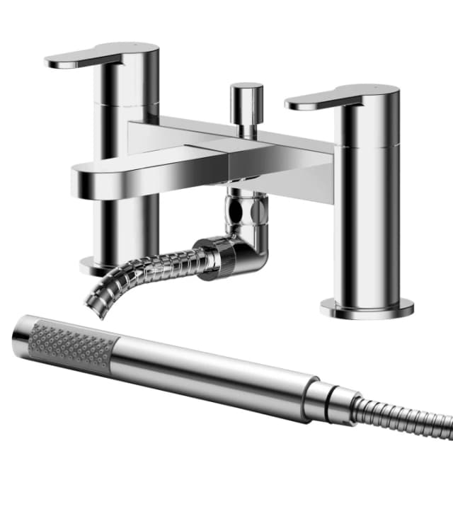 Balterley Pride Round Wall Mounted Bath Shower Mixer Tap, 45mm, Chrome in Silver Silver Unisex