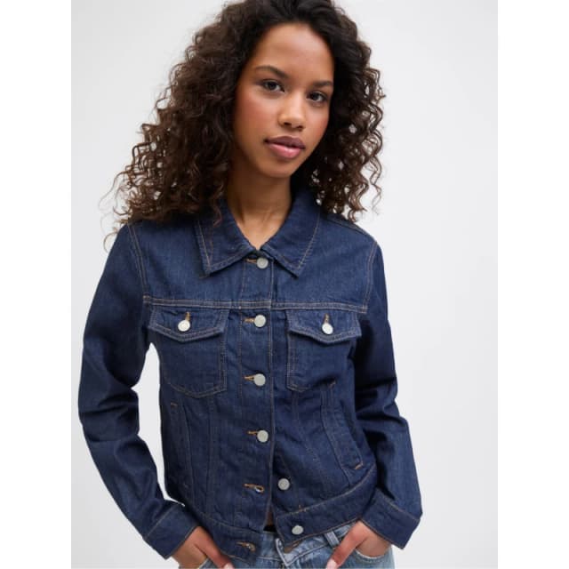 JJXX Womens Structured Button Fastening Denim Jacket Dark Blue Denim female 12 (M)