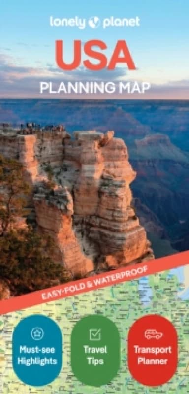 Lonely Planet USA Planning Map : Durable, Waterproof, Easy-Fold Travel Map with Attractions, Itineraries & Transport Guide Sheet map, folded