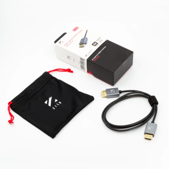 Zilr High Speed HDMI Cable with Ethernet (Hyper-Thin 4Kp60 Secure Type