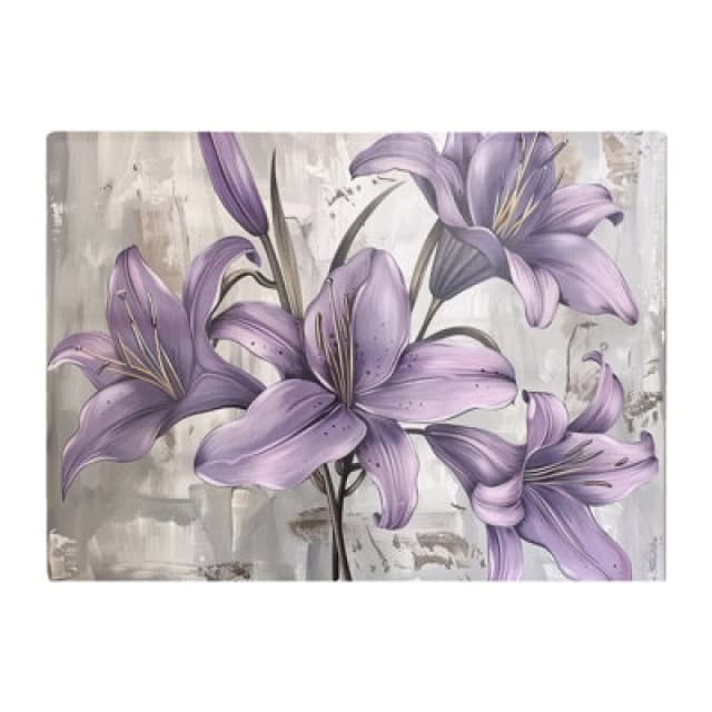 Warren Reed Designer Purple Lilies In Bloom Chopping Board