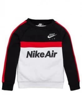 Nike Sportswear Air Younger Boys Crew Neck Sweat Shirt - Black/Red