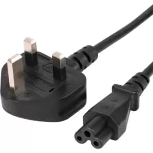 UK Plug To Clover Lead 1m 3A in Black