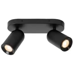 Lucide PUNCH - Twin Ceiling Spotlight - 2xGU10 - Black