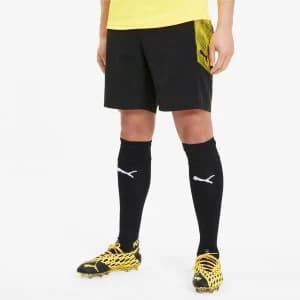 PUMA Football NXT Pro Knitted Mens Football Shorts, Black/Ultra Yellow, size Large, Clothing