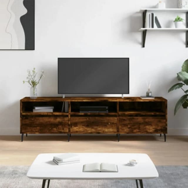Vidaxl TV Cabinet Smoked Oak 150X30X44.5cm Engineered Wood