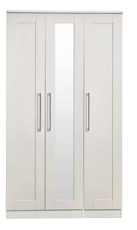 Ripon Tall Triple Mirror Wardrobe In Grey Ash (Ready Assembled)