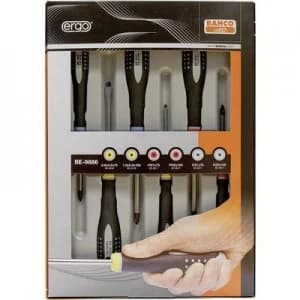 Bahco Ergo Workshop Screwdriver set 6 Piece Slot, Pozidriv, Phillips