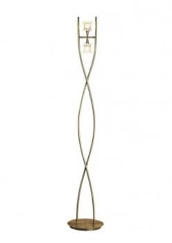 Floor Lamp 2 Light G9, Antique Brass
