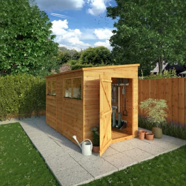 Waltons 10 X 6 Shiplap Pent Glass Glazed Modular Garden Storage Shed