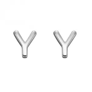 Initial Y Sterling Silver Stud Earrings E6042