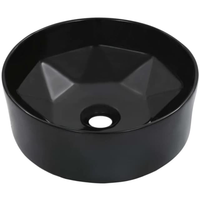 vidaXL Wash Basin 36x14cm Ceramic Black 143910