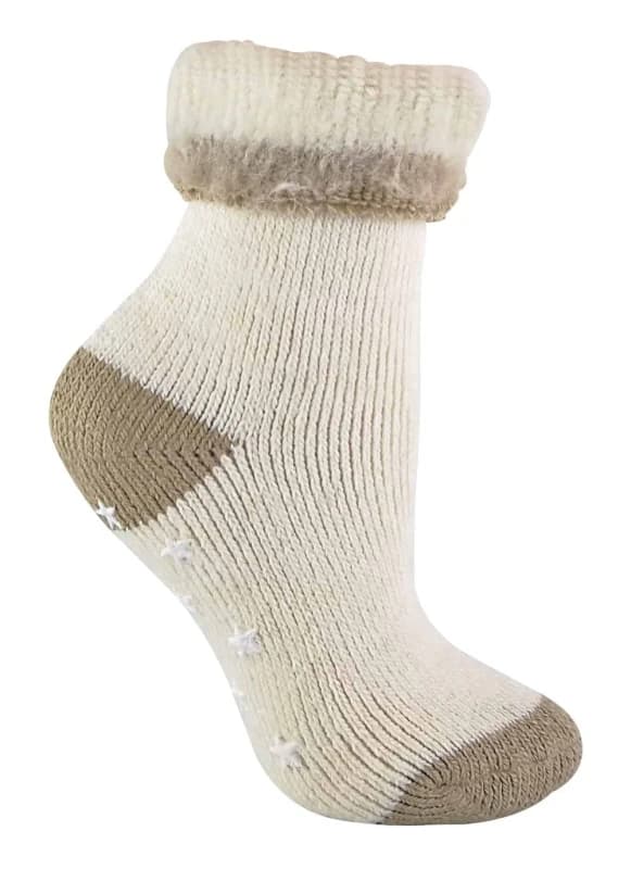 Sock Snob Ladies Non Slip Alpaca Wool Bed Socks - 4-8 UK / Beige