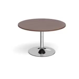 Dams MTO Trumpet Base Circular Boardroom Table 1200mm - Chrome Base, Oak Top