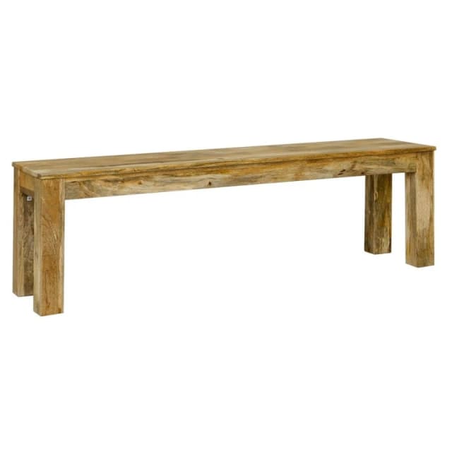 Jaipur Furniture Ltd Bench Large - Mango Wood - L35 x W148 x H45cm - Light Finish in Brown Brown Unisex