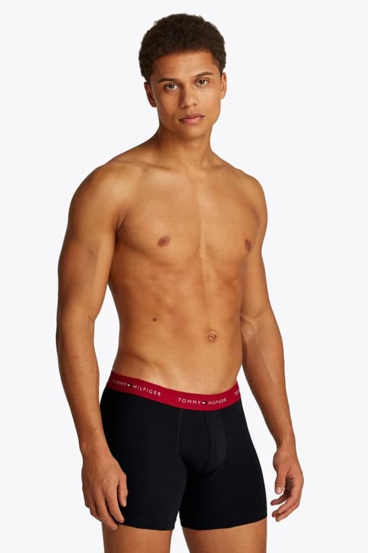 Tommy Hilfiger Mens Signature 3P Boxer Brief Multi in Black Size: Medium Black Male M