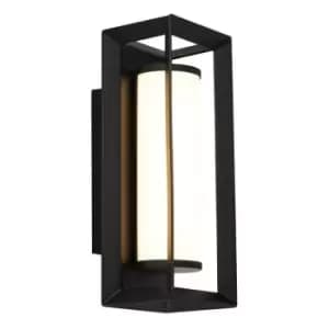 Searchlight Lighting - Searchlight Chaplin Rectangular LED Wall Light, Matt Black - 200mm
