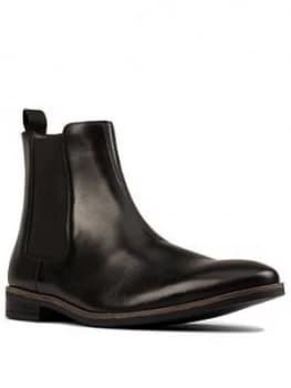 Clarks Stanford Top Leather Chelsea Boots - Black