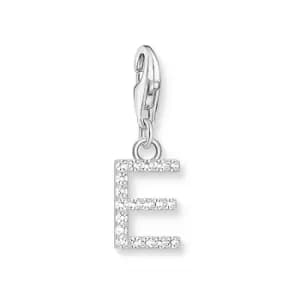 THOMAS SABO Silver Zirconia Letter E Charm