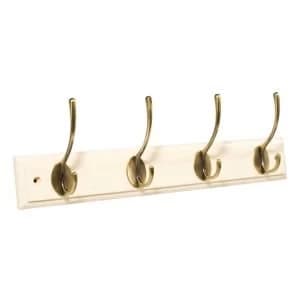 BQ White Brass effect Pine zinc alloy Hat coat hook