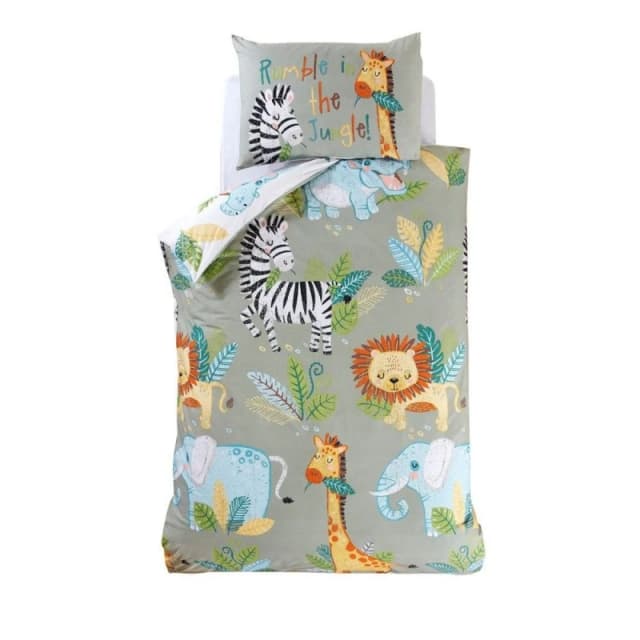 Rapport Rumble In The Jungle Duvet Cover Set Size: Single Multicolor Unisex Single