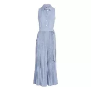 Tommy Hilfiger Pleated Ithaka Long Shirt Dress - Blue
