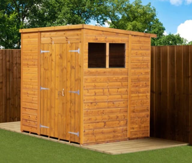 Empire Sheds Empire Modular Pent 6X6 Dipped Treated Tongue And Groove Wooden Garden Shed Double Door & Windows (6' X 6' / 6ft X 6ft) (6X6)