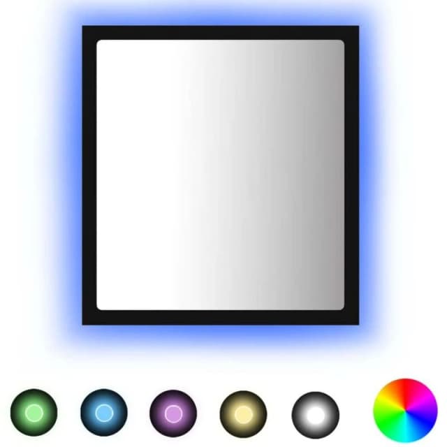 VIDAXL LED Bathroom Mirror Black 40x8.5x37cm Acrylic Vidaxl 8720286220948