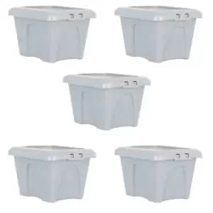 Wham Set 5 Wham Home Upcycle 14L Box & Lid Soft Grey
