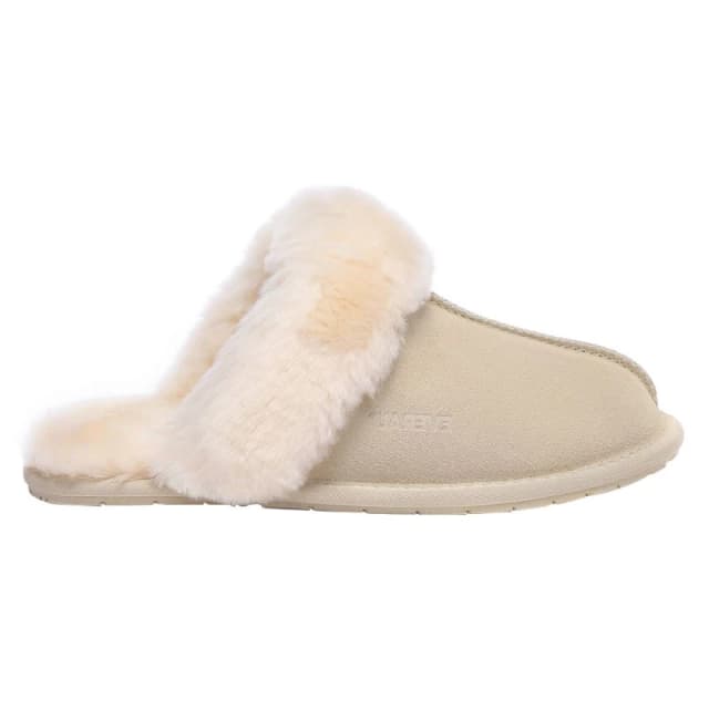 EverAu Australia Womens Real Sheepskin Harrier Slippers with Rubber Sole in Light Sand Size: 3 Light Sand Female 3