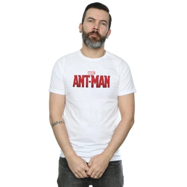 Marvel Marvel Men Ant-Man Movie Logo T-Shirt in White Size: Small White S Male 5057245957519