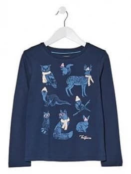 FatFace Girls Long Sleeve Woodland Animals T-Shirt - Navy, Size Age: 11-12 Years, Women