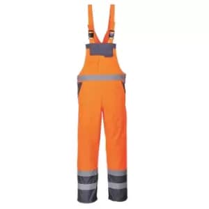Oxford Weave 300D Class 2 Hi Vis Contrast Bib and Brace Orange / Navy XL
