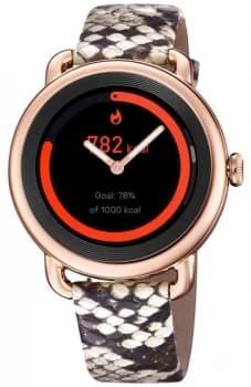 Festina SmarTime Womens Printed Leather Strap Rose Gold Watch