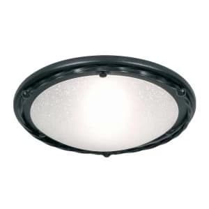 1 Light Flush Ceiling Light Black, E27