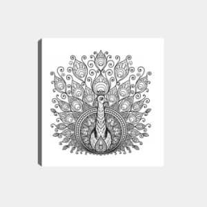 MANDALA60 White Black Decorative Canvas Painting
