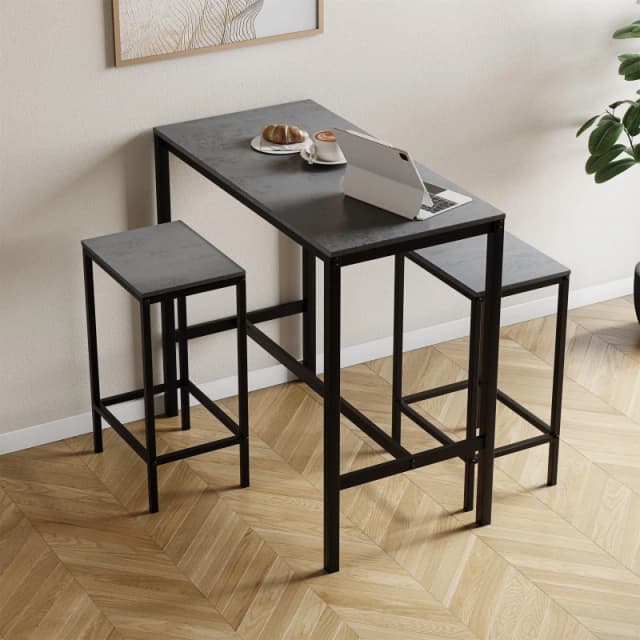 Lassic Vida Designs Roslyn 2 Seater Bar Table Set Concrete Grey unisex 2 Seater