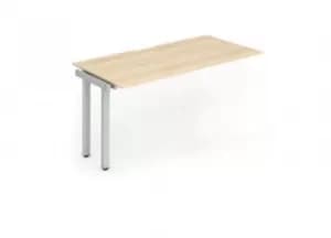 Single Ext Kit Silver Frame Bench Desk 1400 Maple