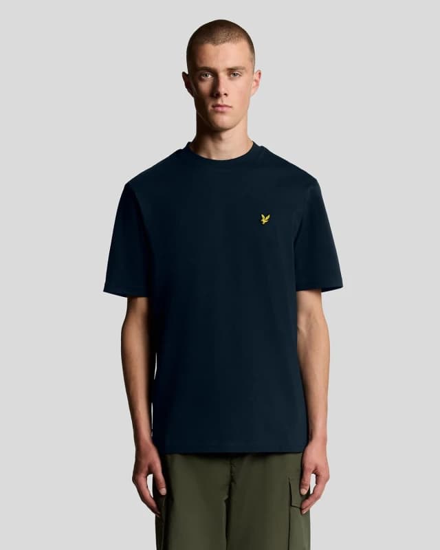 Lyle & Scott Mens Oversized Cotton Crew Neck T-Shirt in Dark Navy